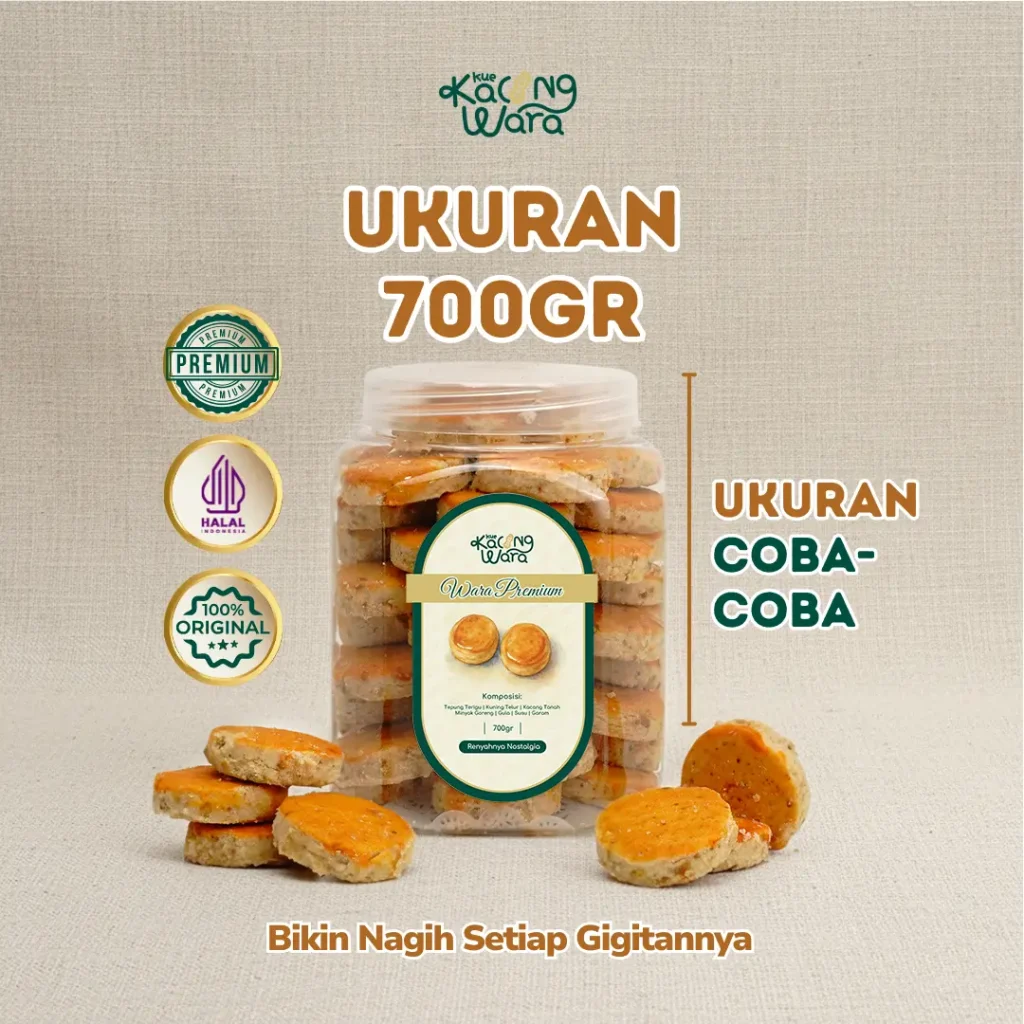 kue kacang wara kemasan 700 gr